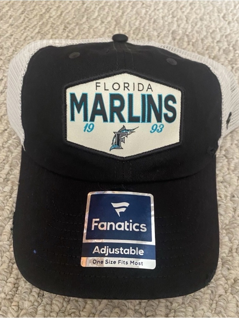 Fanatics Black and White Mesh Back Baseball Cap
